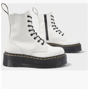 Dr Marten Jadon Lace Up Platform Boot in White